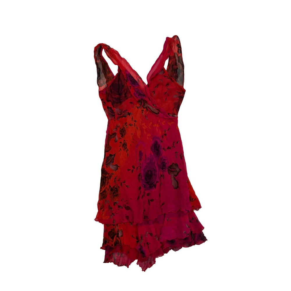 Fresh fx Red Floral Mini Dress Y2k Whimsigoth Romantic Ethereal Grunge Small